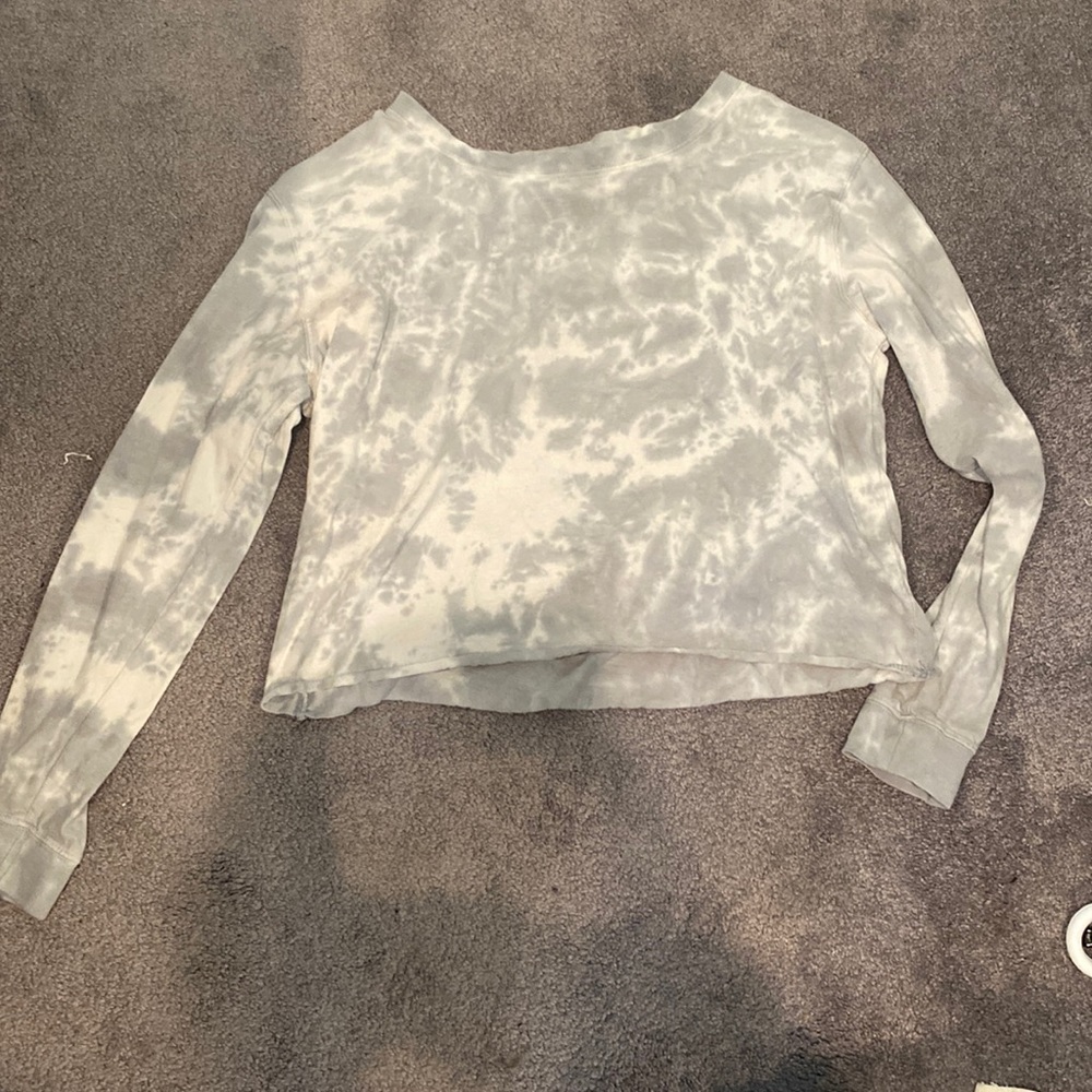 Grey and White Tie-dye Shirt